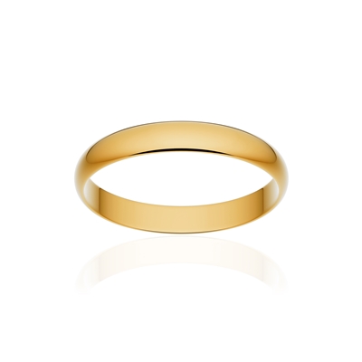 Alliance classique ruban or 375 jaune poli 3 mm