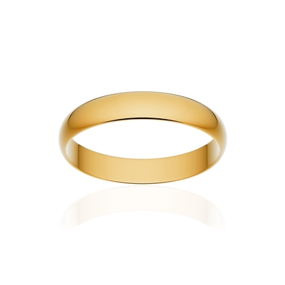 Alliance classique ruban or 375 jaune poli 3,5 mm - vue 1
