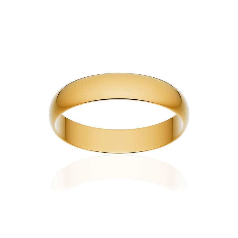 Alliance classique ruban or 375 jaune poli 4 mm - vue 1