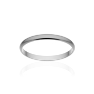 Alliance classique ruban or 375 blanc brossé 2 mm