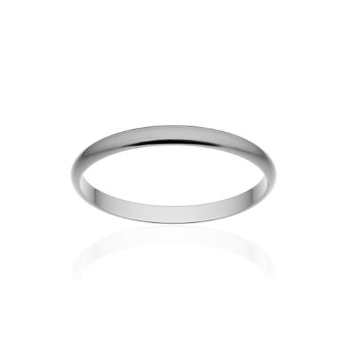 Alliance classique ruban or 375 blanc brossé 2 mm