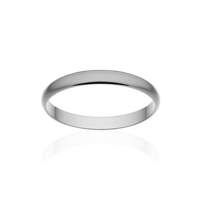 Classic wedding band gold ribbon 375 white brushed 2,5 mm