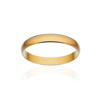 Alliance classique ruban or 375 jaune brossé 3 mm - vue 1