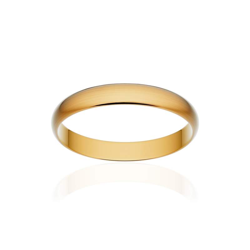 Alliance classique ruban or 375 jaune brossé 3 mm - vue 1