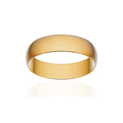 Alliance classique ruban or 375 jaune brossé 5 mm - vue 1