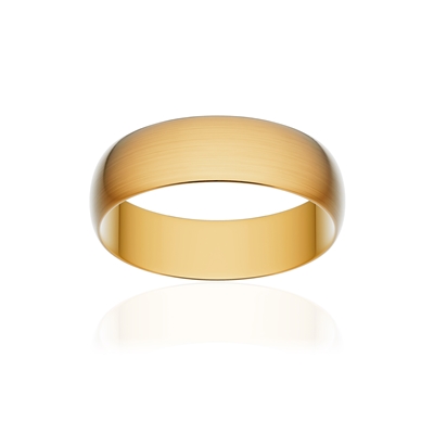 Alliance classique ruban or 375 jaune brossé 5,5 mm - vue 1