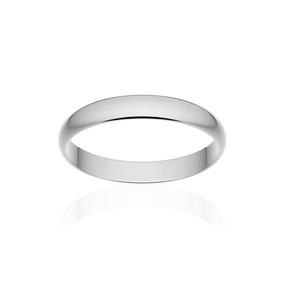Alliance classique ruban platine 950 poli 3 mm - vue 1
