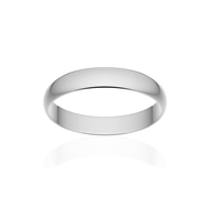 Klassieke trouwring platina lint 950 gepolijst 3,5 mm