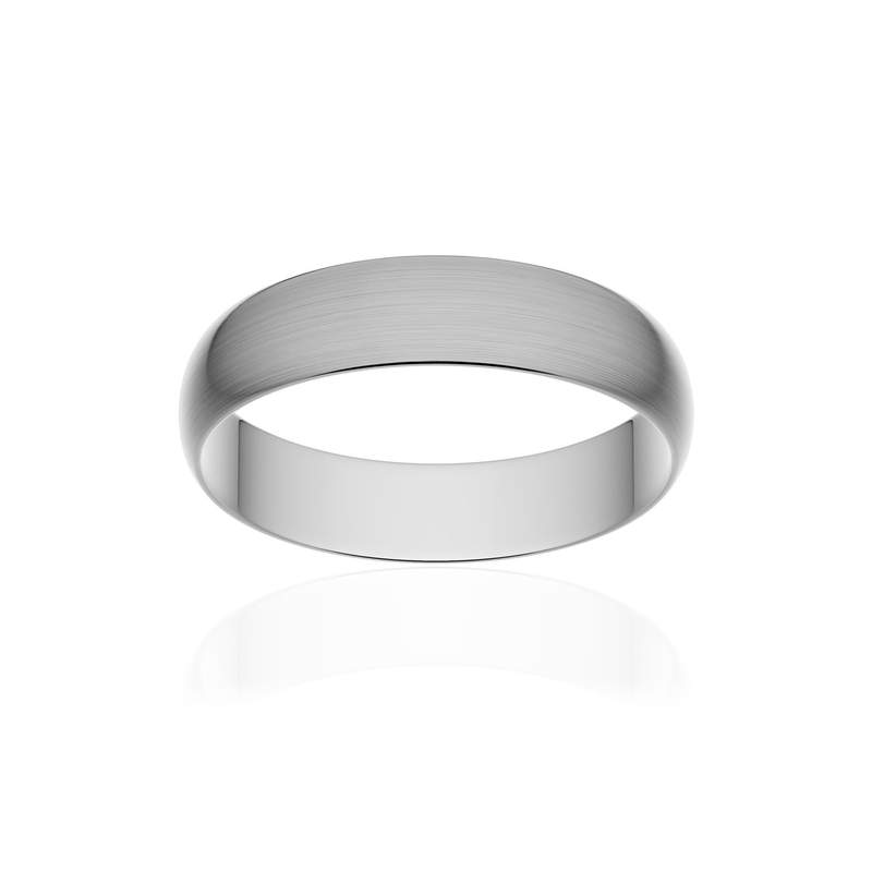 Alliance classique ruban platine 950 brossé 4,5 mm - vue 1