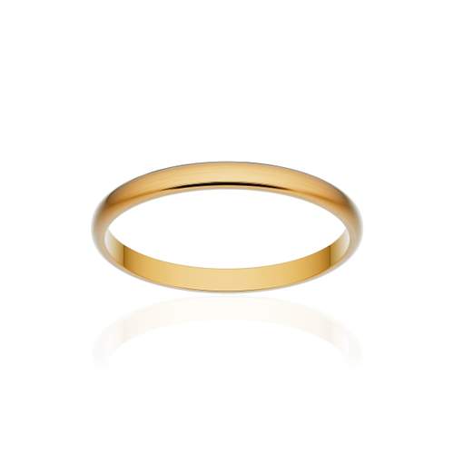 Alliance classique demi jonc or 750 jaune brossé 2 mm