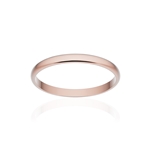 Alliance classique demi jonc or 750 rose brossé 2 mm - vue 1