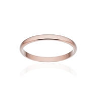Alliance classique demi jonc or 750 rose brossé 2 mm