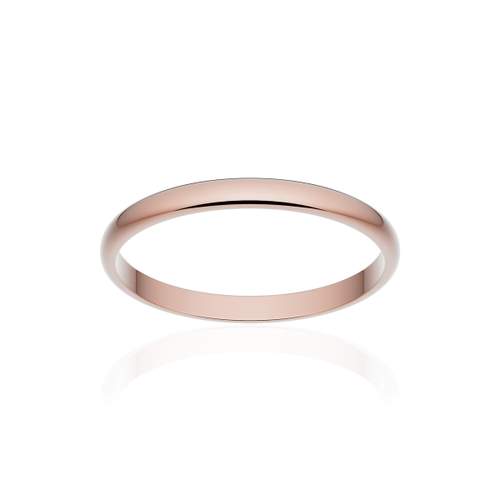 Alliance classique demi jonc or 750 rose poli 2 mm