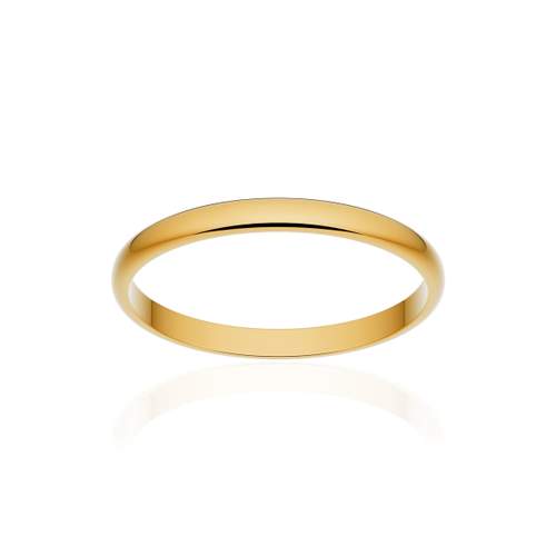 Alliance classique demi jonc or 750 jaune poli 2 mm