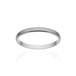 Alliance classique demi jonc platine 950 brossé 2 mm - vue 1