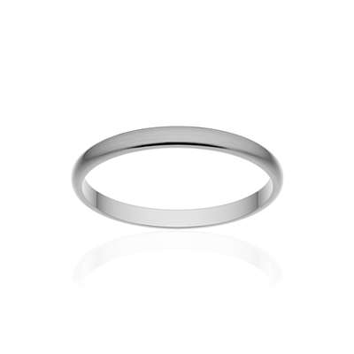 Classic half wedding band gold 375 white brushed 2 mm