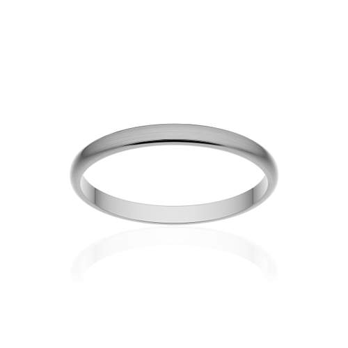 Alliance classique demi jonc or 375 blanc brossé 2 mm