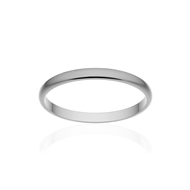 Alliance classique demi jonc or 750 blanc brossé 2 mm