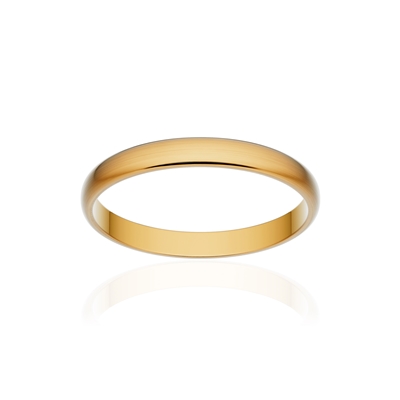 Classic half wedding band gold 375 brushed yellow 2,5 mm
