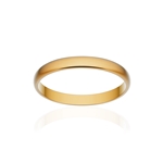 Alliance classique demi jonc or 750 jaune brossé 2,5 mm - vue 1
