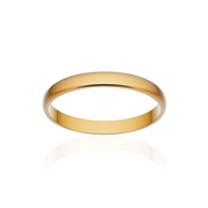 Alliance classique demi jonc or 750 jaune brossé 2,5 mm