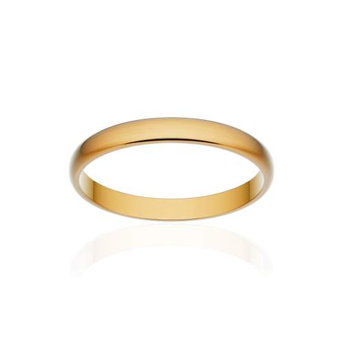 Alliance classique demi jonc or 750 jaune brossé 2,5 mm