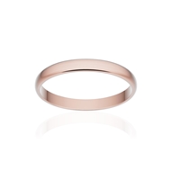 Alliance classique demi jonc or 750 rose brossé 2,5 mm
