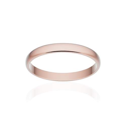 Alliance classique demi jonc or 750 rose brossé 2,5 mm