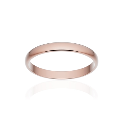 Alliance classique demi jonc or 750 rose poli 2,5 mm