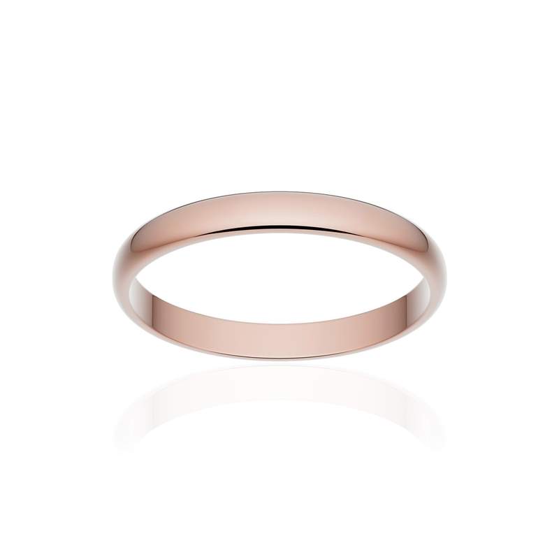 Alliance classique demi jonc or 750 rose poli 2,5 mm - vue 1