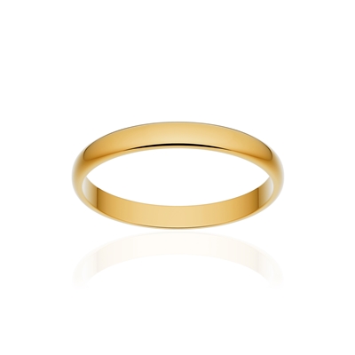 Alliance classique demi jonc or 750 jaune poli 2,5 mm