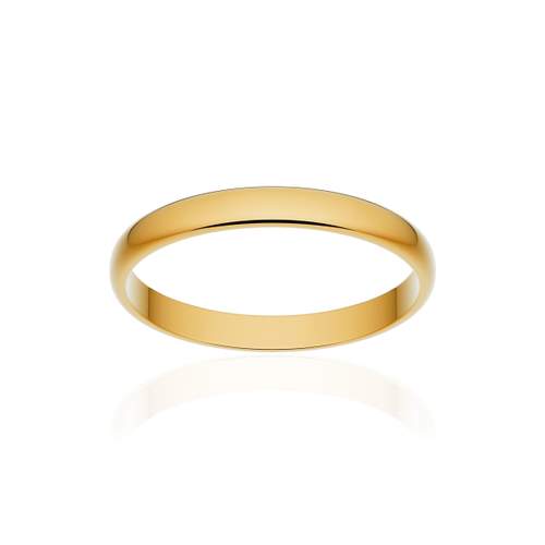 Alliance classique demi jonc or 375 jaune poli 2,5 mm