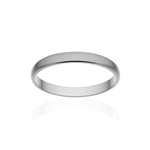 Alliance classique demi jonc or 750 blanc brossé 2,5 mm - vue 1