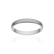 Alliance classique demi jonc or 750 blanc brossé 2,5 mm