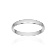 Alliance classique demi jonc or 750 blanc poli 2,5 mm