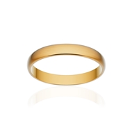 Alliance classique demi jonc or 750 jaune brossé 3 mm