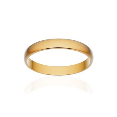 Alliance classique demi jonc or 375 jaune brossé 3 mm