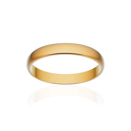 Classic half wedding band gold 375 brushed yellow 3 mm
