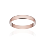 Alliance classique demi jonc or 750 rose brossé 3 mm - vue 1