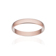 Alliance classique demi jonc or 750 rose brossé 3 mm