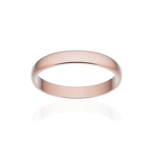 Alliance classique demi jonc or 750 rose brossé 3 mm