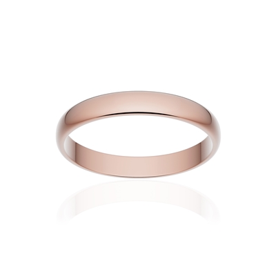 Alliance classique demi jonc or 750 rose poli 3 mm