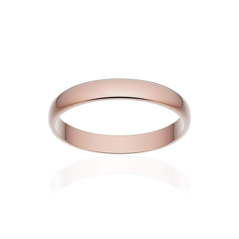 Alliance classique demi jonc or 750 rose poli 3 mm - vue 1
