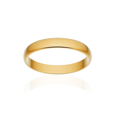 Alliance classique demi jonc or 375 jaune poli 3 mm - vue 1