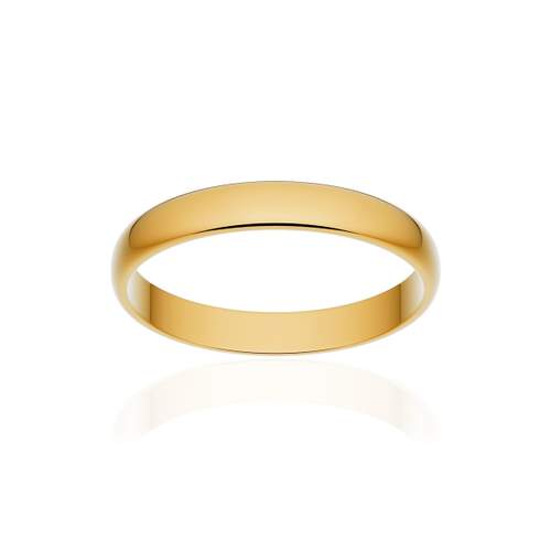 Alliance classique demi jonc or 375 jaune poli 3 mm