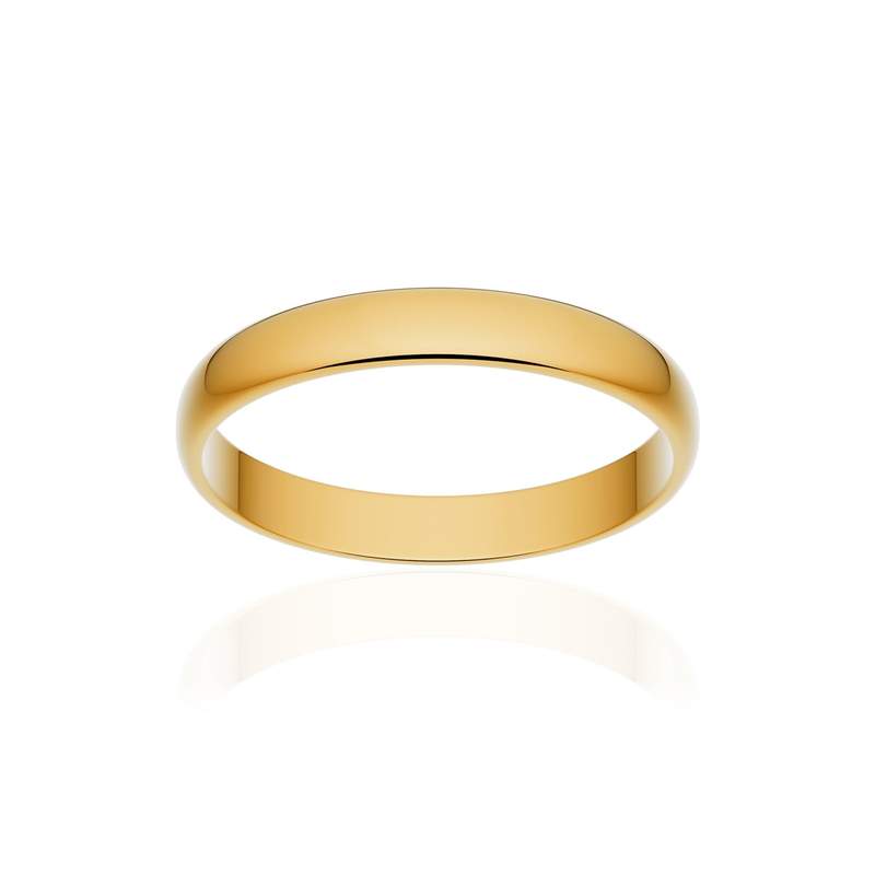 Alliance classique demi jonc or 375 jaune poli 3 mm - vue 1