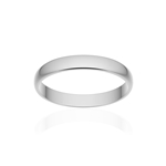 Alliance classique demi jonc platine 950 poli 3 mm - vue 1