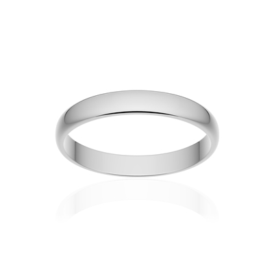 Alliance classique demi jonc platine 950 poli 3 mm