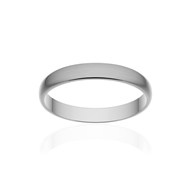 Alliance classique demi jonc or 750 blanc brossé 3 mm