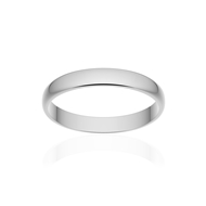Alliance classique demi jonc or 750 blanc poli 3 mm